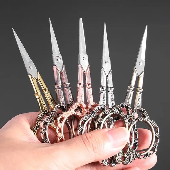 Classic European Scissors, Vintage Floral Pattern, 4 Colors - Picture 5 of 16